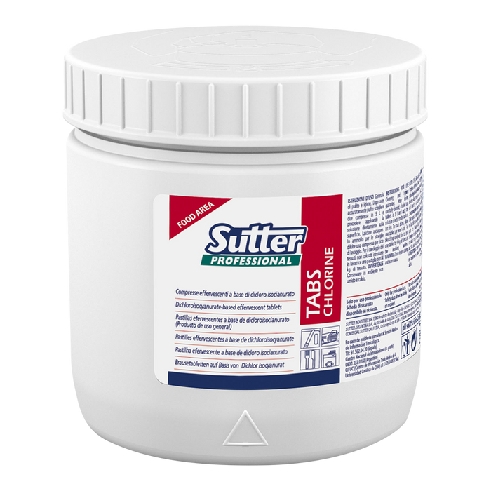 TABS CHLORINE SANITISING EFFERVESCENT TABLETS SUTTER 500G